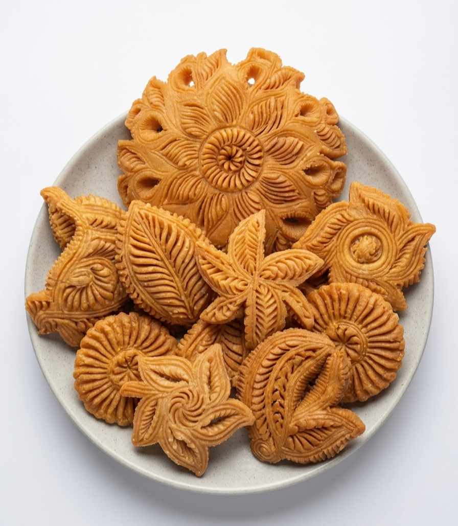 শিল্পের কারুকাজে ঐতিহ্যের স্বাদ: আমাদের ঘরোয়া নকশি পিঠা শুকনো ভাজা