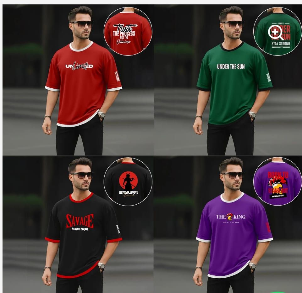 ড্রপ শোল্ডার কম্বো মাত্র ! Drop Shoulder T shirt ৪ পিস প্রিমিয়াম