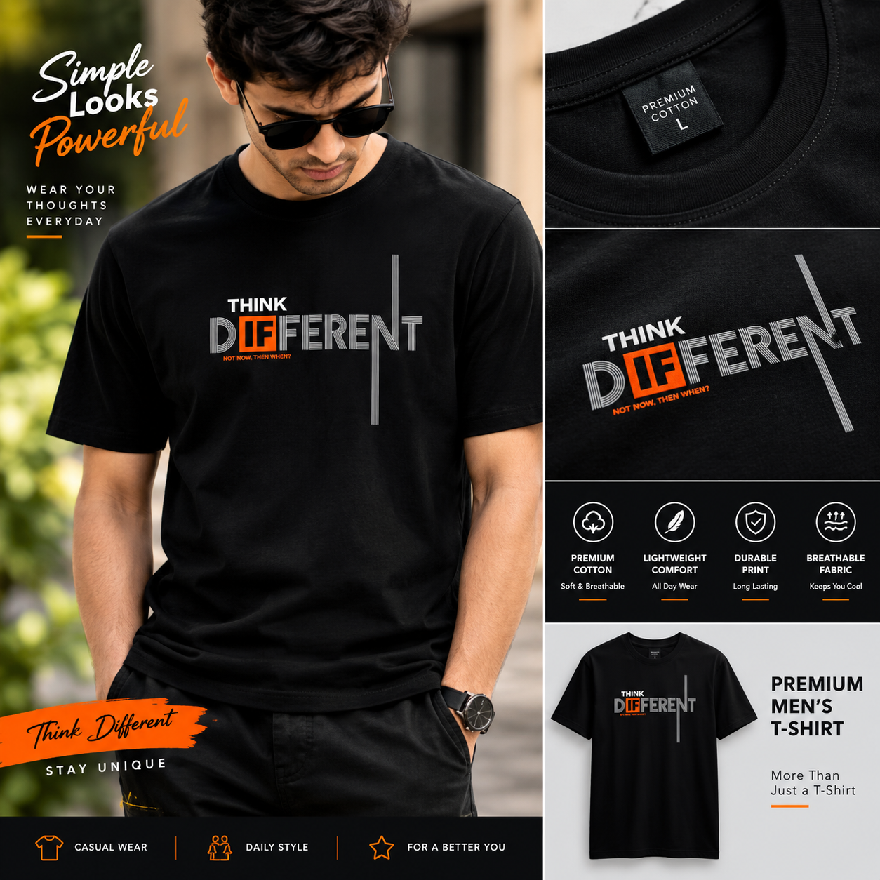Premium 'Think Different' Men's Casual T-Shirt